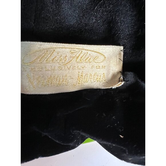 Vintage Miss Alice Beret Hat For Neiman Marcus Womens Knit Velvet In Deep Blue - Picture 2 of 7